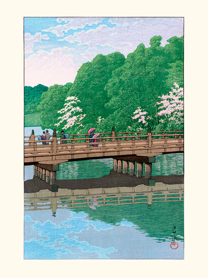 Le pont Akasa Benkei de Kawase Hasui